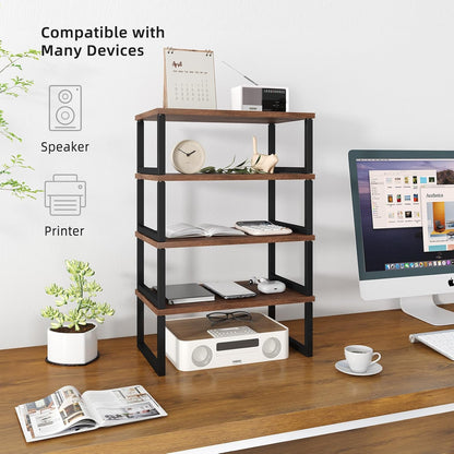 Simple Trending Wood Monitor Stand Riser with Drawer and Pen Holder, Desk Organizer for Home Office, Black
