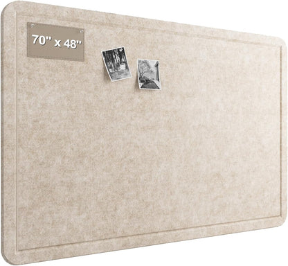 Large Felt Bulletin Board for Wall, 24"x18" Frameless Picture Board, Soft Felt Cork Board for Office, Home Planning & Office Wall Decor, Easy Install Pin Board