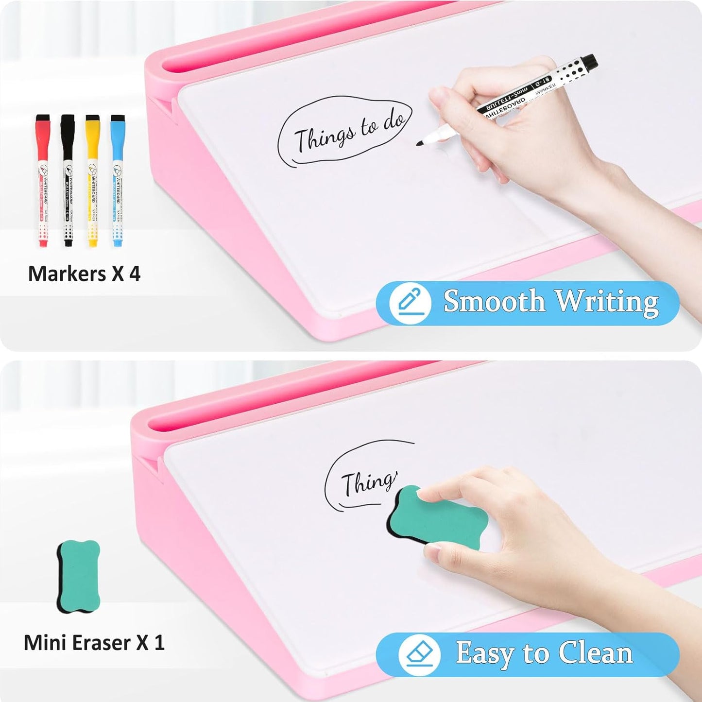 DOLLAR BOSS Glass Desk Whiteboard Calendar Small Dry Erase Board Desktop White Board with Storage Drawer Computer Keyboard Stand Desk Organizer, Colorful Weekly Calendar, Black