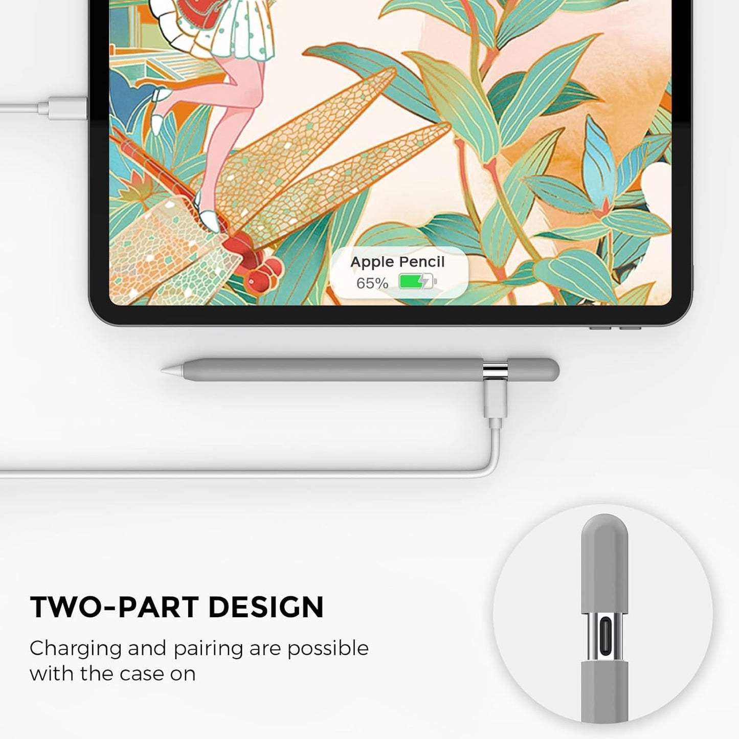 AhaStyle Silicone Case for Apple Pencil (USB-C) 2023 Ultra Thin Proteative Cover Skin Apple Pencil Sleeve Anti-Slip Grip Compatible with Apple Pencil USB C (Lavender)