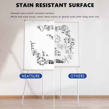 Large Whiteboard Easel with Stand, 36" x 24" Portable Standing Magnetic Dry Erase White Board, 3' x 2' Tripod Height Adjustable Flip Chart Easel for Home Office Classroom School, Silver