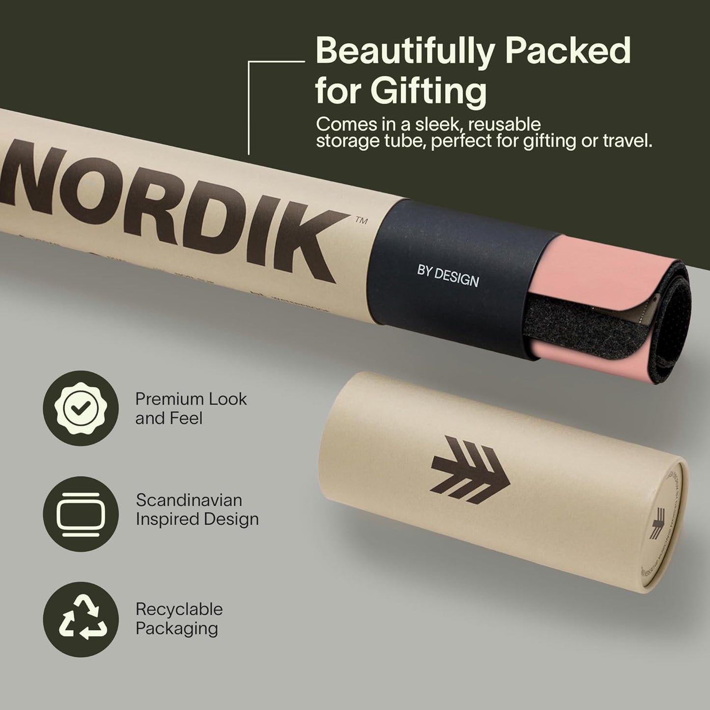 Nordik Felt and Leather Desk Mat - Willow Haze Sage - 35x17 Inch Felt and Vegan Leather Desk Blotter with Document Hideaway - Large Computer Mats for Desktop - Ideal Keyboard Mat for Office and Home