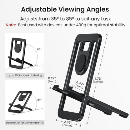 Itramax Tablet Stand for Desk,Foldable iPad Stand Desktop,Adjustable Portable Tabletop Nightstand Holder for Kindle Fire,Scribe,Paperwhite,iPhone 17 16 15,iPad Pro,Air,Mini,Samsung Galaxy Tab S10 S9