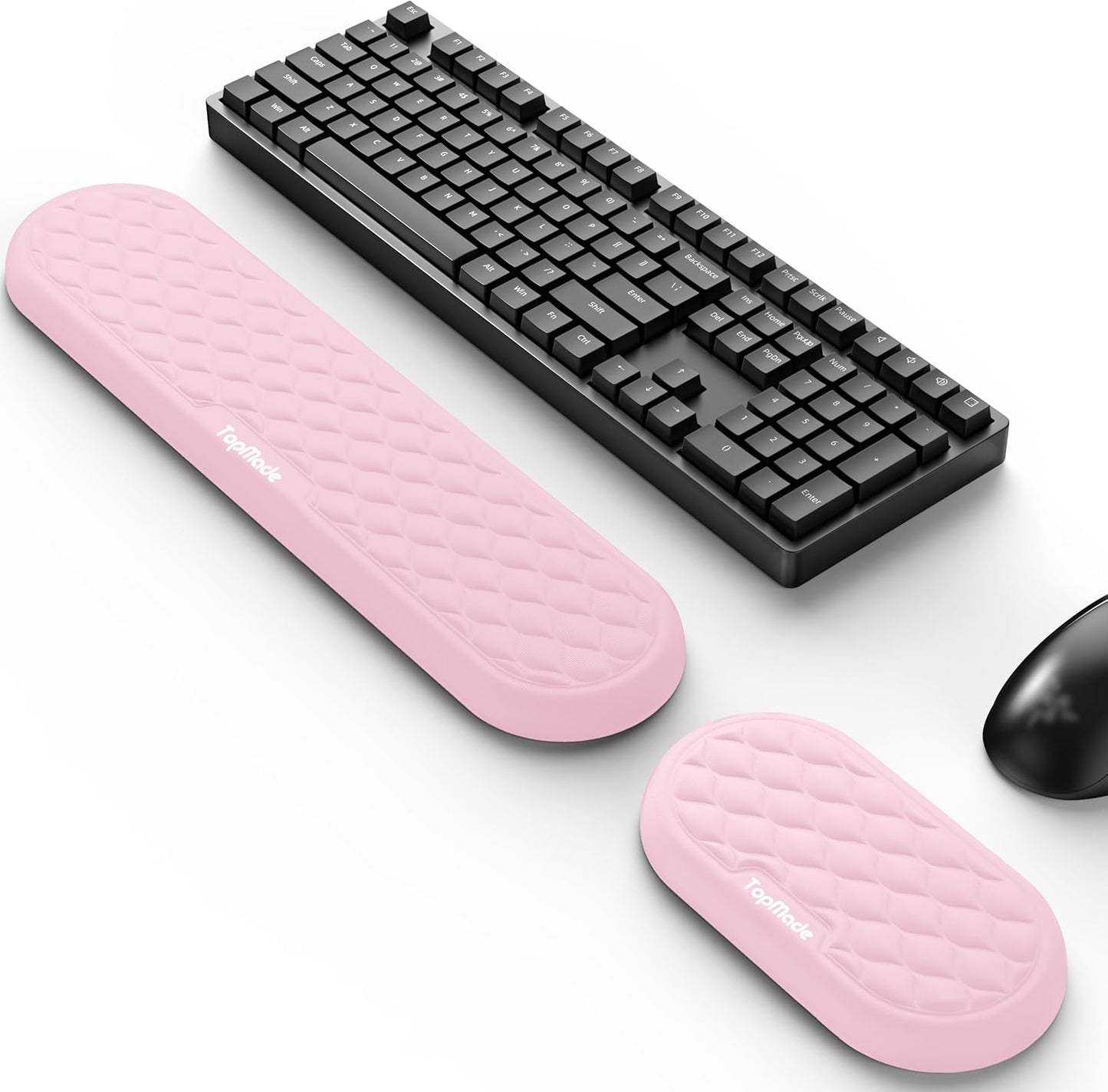 TopMade Keyboard Wrist Rest, Cooling Gel & Upgrade Soft Memory Foam Design Wrist Support for Keyboard, Full-Size Keyboard Hand Rest Pad, Ergonomic Palm Rest for for Long Hours of Work, Gaming, Black