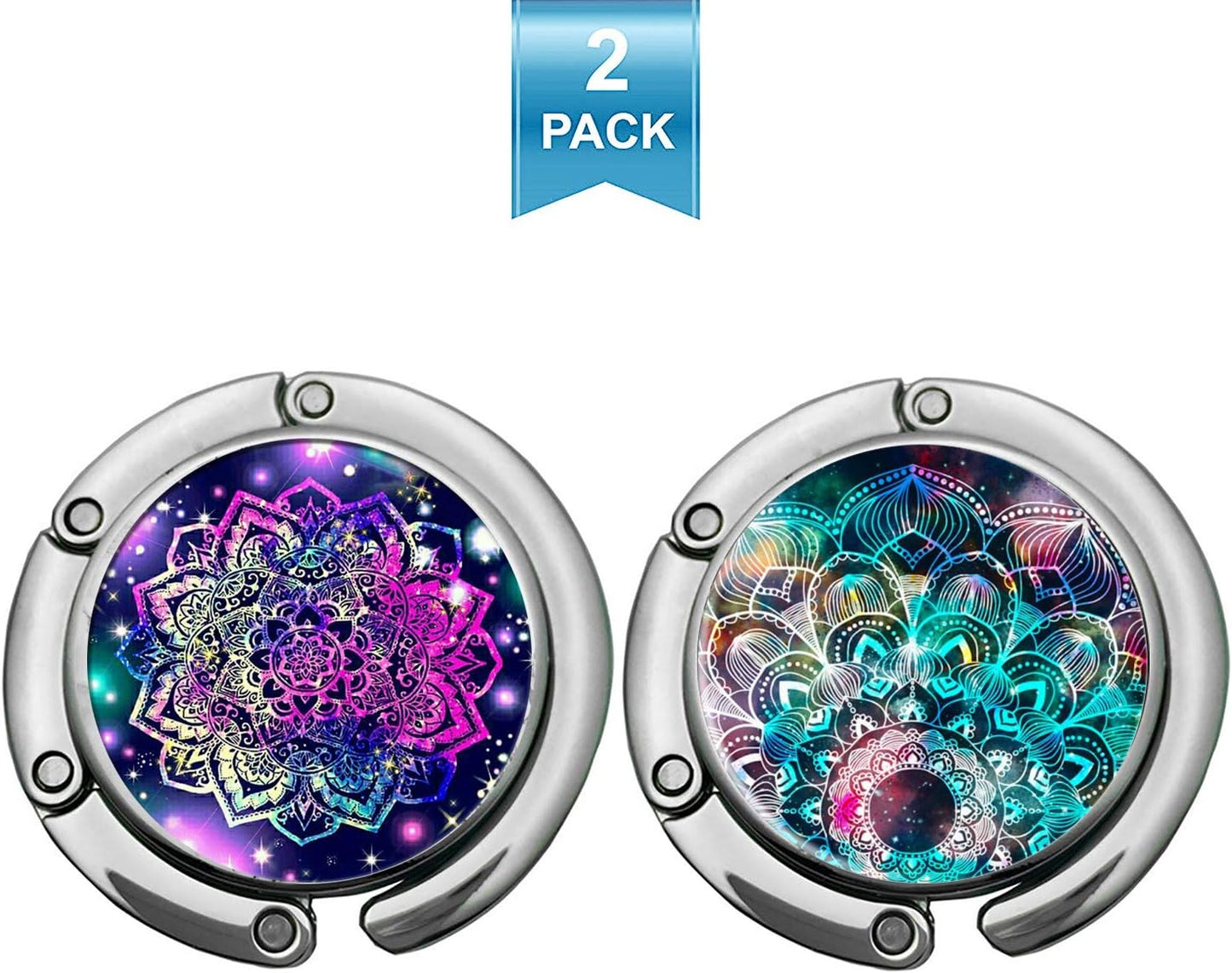 Bosketo Foldable Purse Hook Womens Bag Table Hanger Collection Desk Hooks for Purse (3pack Pretty Floral Hook)