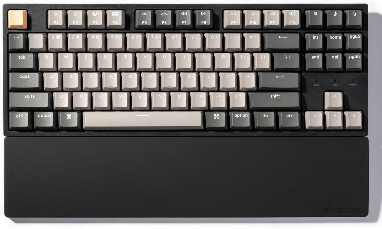 Ergonomic Silicone Wrist Rest for Keychron Q3 / Q3 Max / V3 / V3 Max / C3 Pro,14.37" Honeycomb Non-Slip Palm Rest, 80% TKL Mechanical Keyboards with Typing Pain Relief