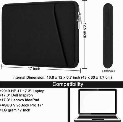 Laptop Sleeve, Durable Briefcase Shockproof Protective Case, Handbags Portable Laptop Bag for 15.6 inch HP Dell Asus Lenovo Notebook Computer with Front Pocket, Black