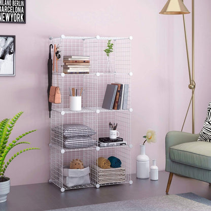 C&AHOME Wire Cube Storage, 6 - Cube Organizer Metal C Grids, Modular Shelves Units, Storage Bins Shelving, Closet Organizer, Ideal for Home, Office, Living Room, 36.6”L x 12.4”W x 36.6”H Black