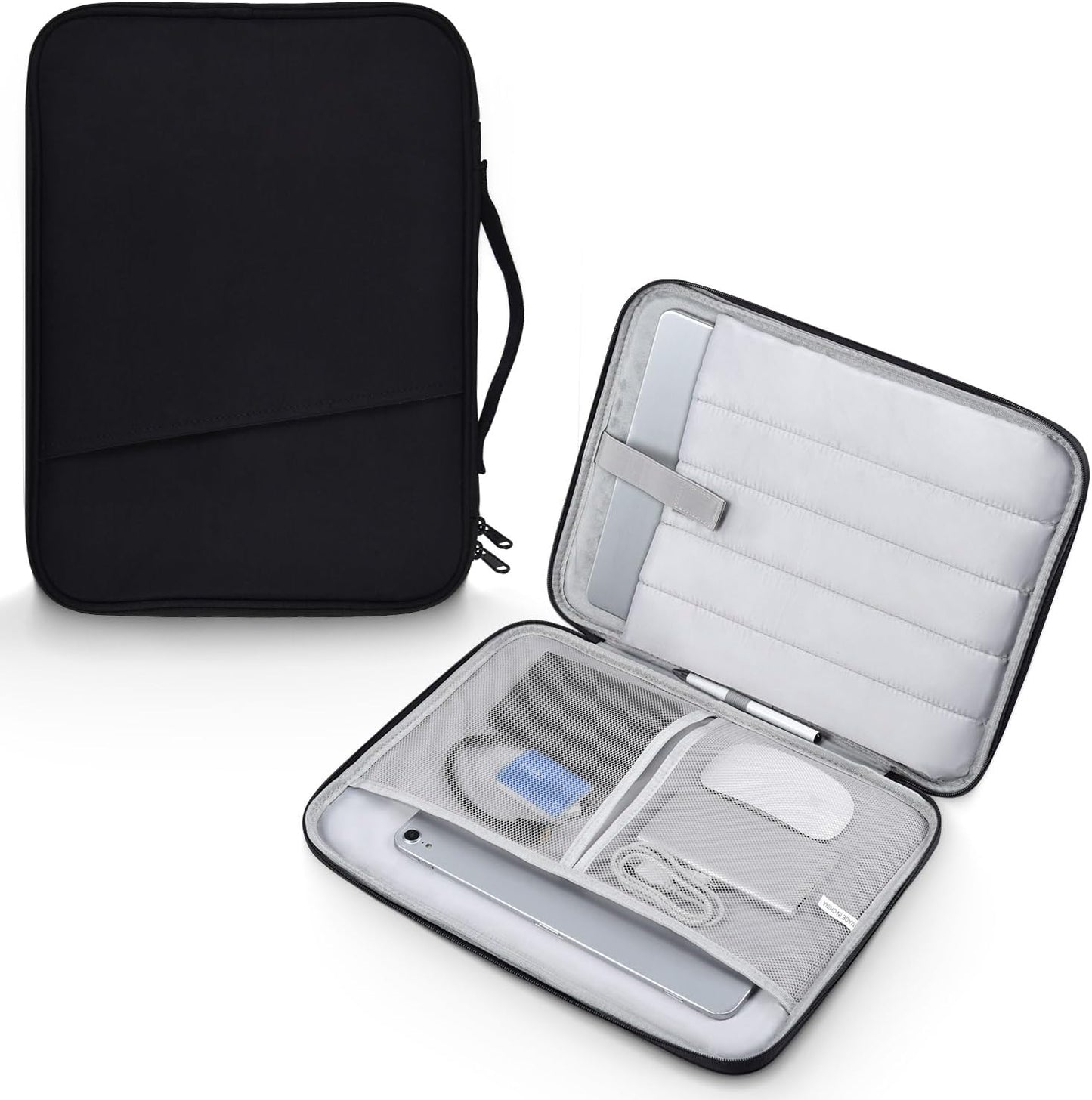12-12.9 Inch Tablet Sleeve Bag for 12.4" Samsung Galaxy Tab S10+ S9+ Plus/S8+/S7+ Plus/S7 FE,13" iPad Air M4 M3 M2/iPad Pro M5 M4/Pro 12.9"/Microsoft Surface Go 2 12.4"/Pro 11 10 Carrying Case-Black