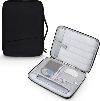 12-12.9 Inch Tablet Sleeve Bag for 12.4" Samsung Galaxy Tab S10+ S9+ Plus/S8+/S7+ Plus/S7 FE,13" iPad Air M4 M3 M2/iPad Pro M5 M4/Pro 12.9"/Microsoft Surface Go 2 12.4"/Pro 11 10 Carrying Case-Black