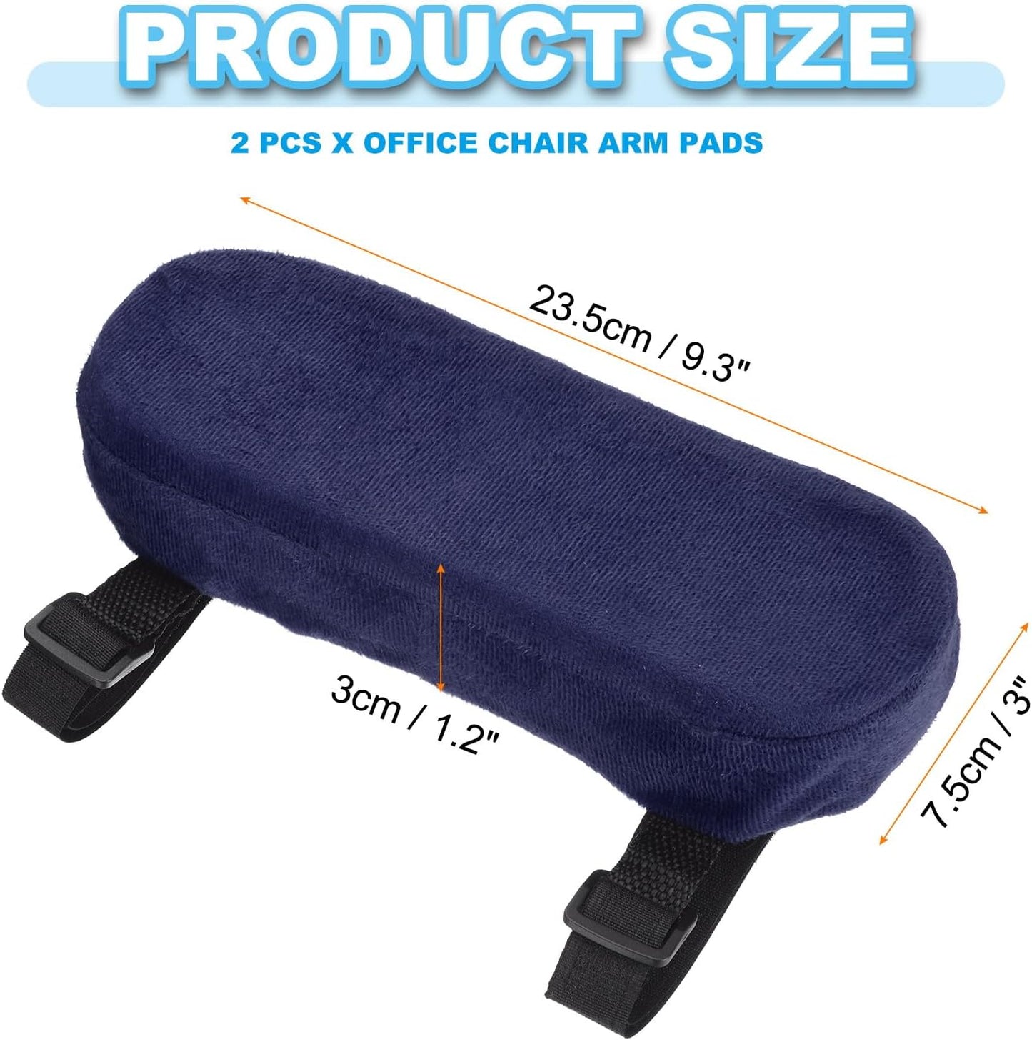 PATIKIL Office Chair Arm Pads, 2 pcs Office Chair Arm Cover Soft Office Chair Armrest Pads Memory Foam Cotton Removable Washable for Desk Computer Gaming, Purple Blue