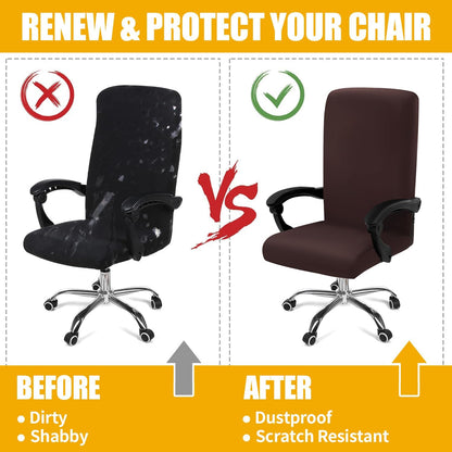 Smiry Stretch Printed Office Chair Armrest Covers, 2 Pcs Soft Fit Removable Washable Computer Desk Chair Arm Covers Protector, Black