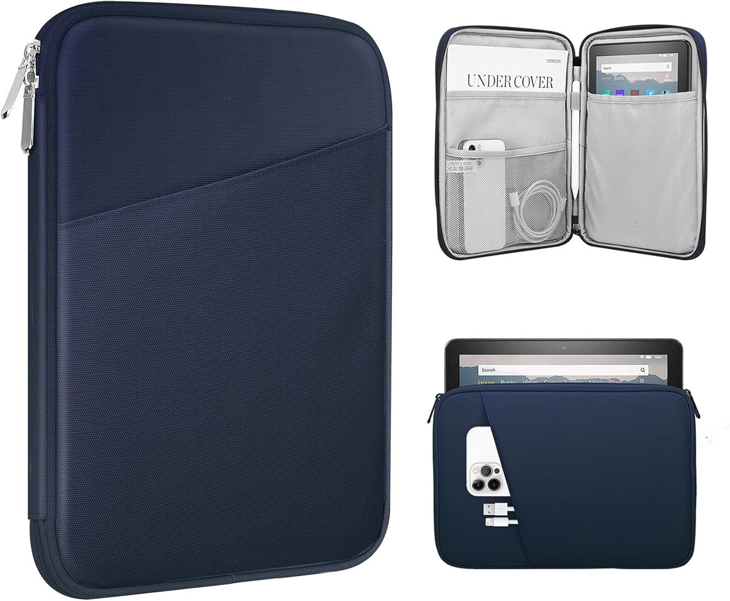 TiMOVO 9-11" Tablet Sleeve Bag for iPad 11-inch A16 2025, iPad 10.9"/10.2"| Air 11 Inch/5th/4th Gen. 10.9", Galaxy Tab A9+/A11Plus 11", Protective Bag with Pocket, Black