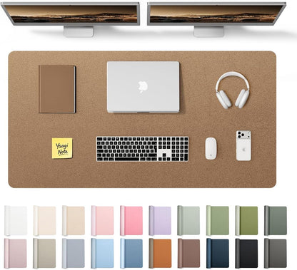 YSAGi Leather Office Desk Pad Protector, Large Mouse Pad, Non-Slip, PU Leather, Laptop Desk Blotter, Waterproof Writing Pad for Office and Home, Black, 23.6" x 13.8" - Colors B