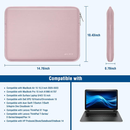 MOSISO Laptop Case 13.3 inch, 13-13.3 inch Laptop Sleeve Bag Compatible with MacBook Air/Pro 13/Pro 14 M5 M4 M3 M2 M1, HP Dell ASUS Lenovo, Neoprene Computer Sleeve Bag with Small Case, Baby Pink - Colors A