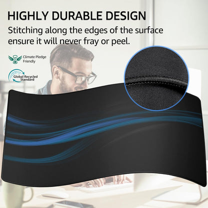 KTRIO Large Gaming Mouse Pad Desk Mat, Superior Micro-Weave Cloth for Precise Mouse Control, Non-Slip Rubber Base, Stitched Edges, Water-Resistant, for Gamer, Office & Home, 31.5" x 11.8" inches