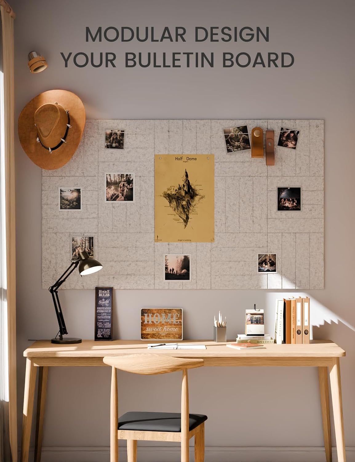 Fluxynara Large Felt Bulletin Board 48" x 36" Cork Board Alternative-12 Pack with 70 Safe Removable Adhesive Tabs, Cork Boards for Walls Cork Board for Home Office Classroom Pin Board (Oatmeal)