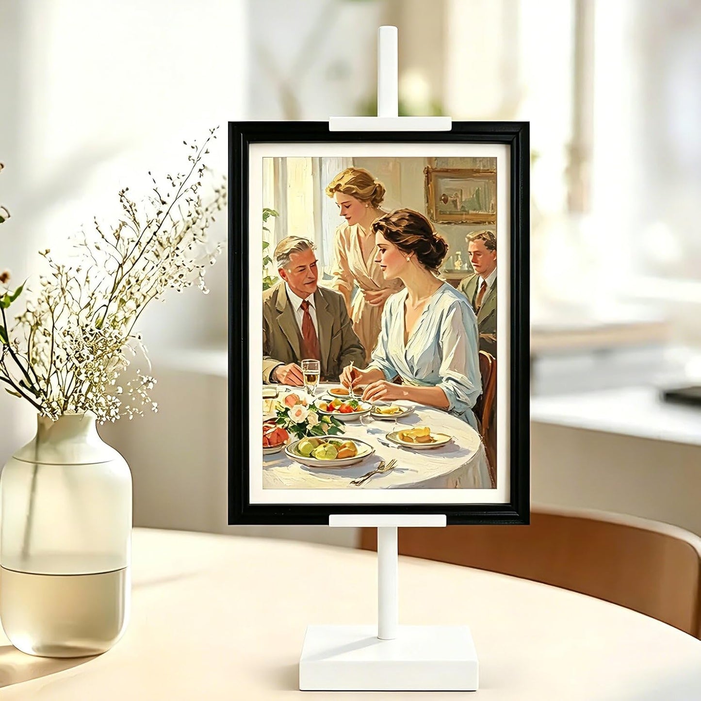 1pcs Adjustable Tabletop Easel Stand for Picture Frames, Picture Easels for Display, Gold Easel, Picture Frame Stand, Adjustable Art Easel.(18inch,Black)