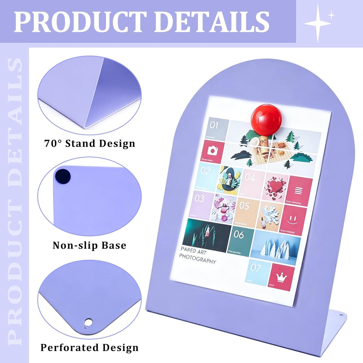 2 Pack Magnetic Bulletin Board with Stand, Magnetic Board, Magnet Board, Metal Tabletops Memo Photos/Souvenir Display Board Magnet Desk Display Stand for Home School Office Kitchen Decoration