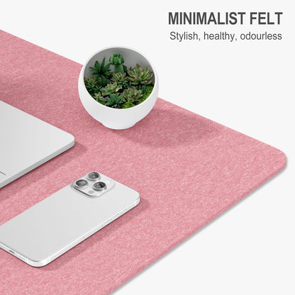 Auhoahsil Felt Desk Mat, Minimalist Large Mouse Pad XXL 35.5 x 15.7 in, Desk Matt for Desktop, Keyboard, Laptop, Computer, Office, Work from Home, Gaming, White