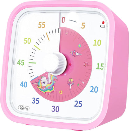 Yunbaoit Visual Timer with Protective Case, Rainbow Disk 60 Minute Countdown Timer for Kids and Adults, Silent Time Management Tool(Blue Rainbow)