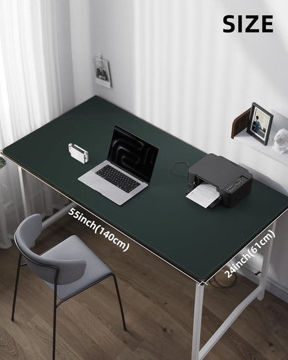 AFIING Desk Pad Protector 23.6" x 13.7" - Non-Slip Waterproof PU Leather Desk Mat for Mouse, Keyboard, Laptop, Office and Home Workspace (Beige)