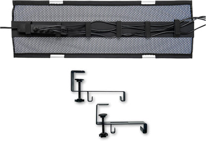 PERFECT POSTURE Mesh Cable Organizer – Under Desk Cable Management with Adjustable Straps, Flexible Mesh, Easy-Access Design, & Standing Desk Compatible – 37.4” (Gray)