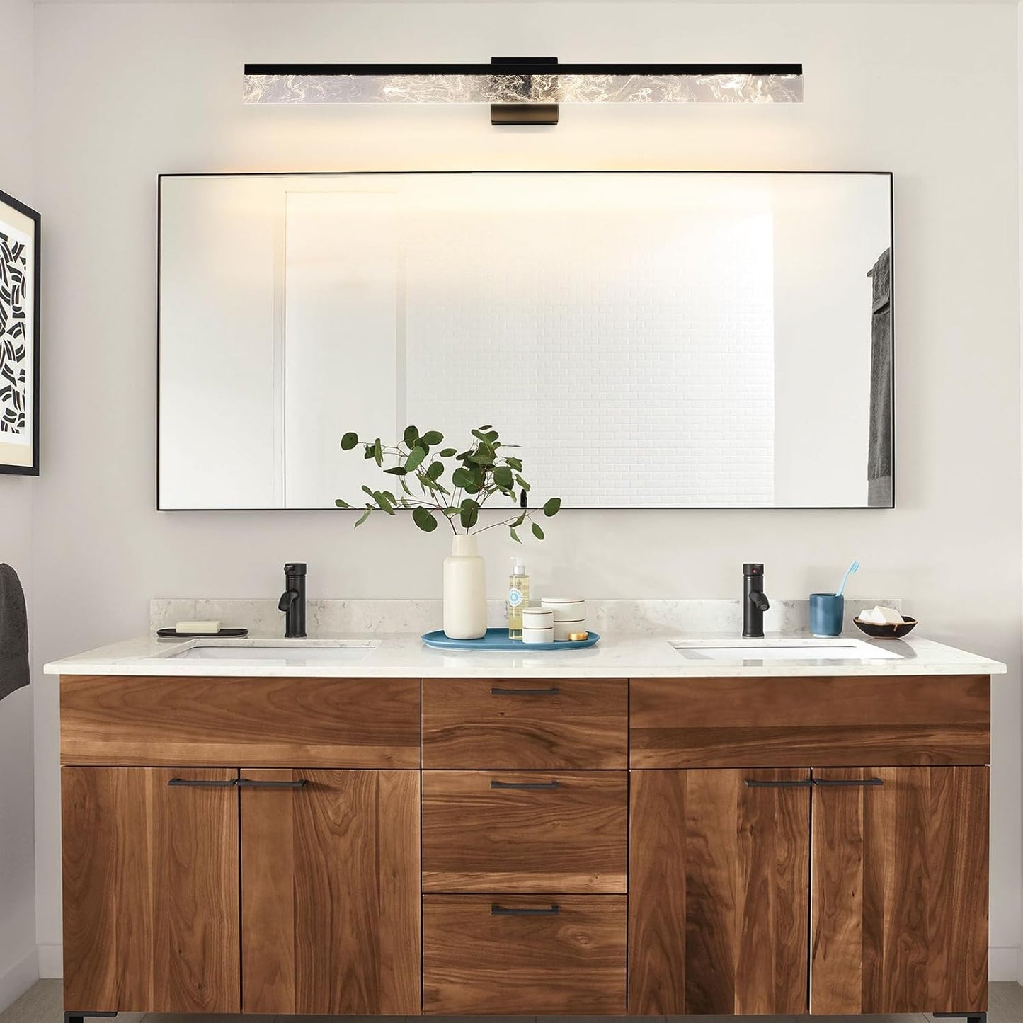 AIJIASI 39-Inch Brushed Gold Vanity Light Fixture, 28W Dimmable LED Modern Light Bar for Bathroom Mirror, Restroom, Bedroom (3000K)