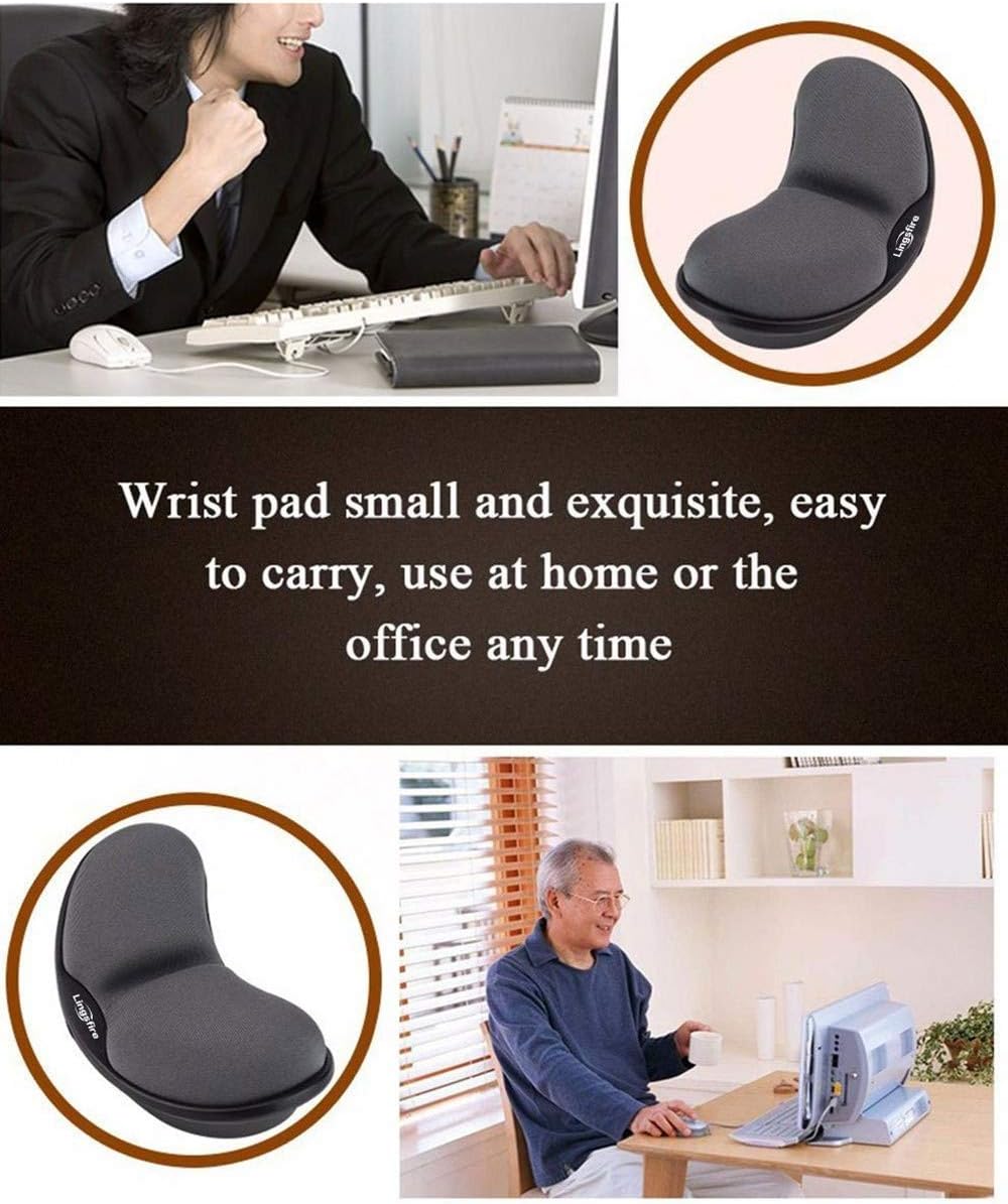 Memory Foam Mouse, Keyboard Wrist Rest Pad Anti-Skid Mousepad Support Mat for Office Computer Laptop Mac- Durable Comfortable Lightweight Easy Typing Pain Relief (Gray)