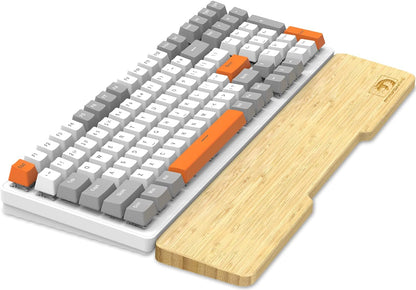 Bamboo Keyboard Wrist Rest for Computer Keyboard, Ergonomic Mechanical Keyboard Wrist Rest, Hard Wrist Rest for Pain Relief, Anti-Slip Keyboard Rest Pad for Laptop/PC Gaming/Mac (68-Key)
