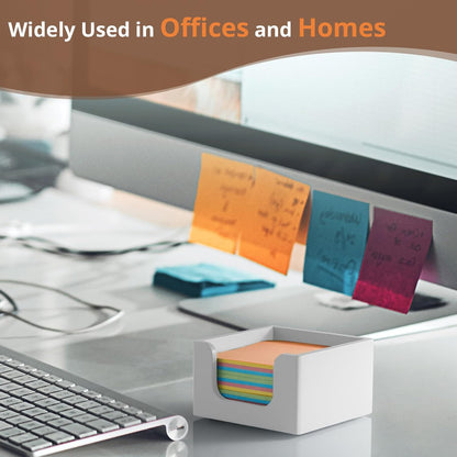 Sticky Note Holder, Burnt Wood Note Dispenser for Office Desk Accessories, Self Stick Note Pad Holder, Memo Pad Holder Dispenser Organizer for School Office Desk Supplies