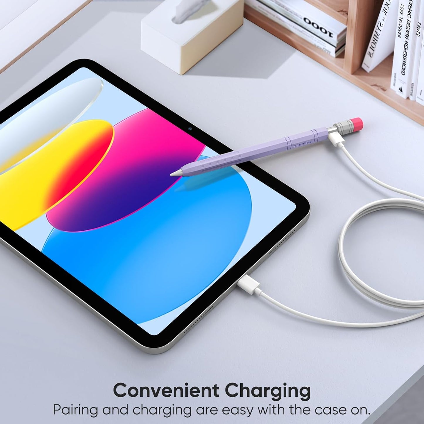 Fintie Silicone Sleeve for Apple Pencil (USB-C), Light Pen Skin Case Cover Soft Protective Anti-Slip Pencil Grip Holder, Supports Magnetic Attachment, Pink