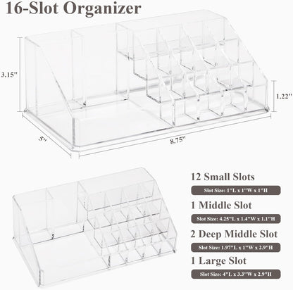 Sea Team Clear Makeup Organizer with Drawers, Acrylic Plastic Cosmetic Display Case, Jewelry Storage Box, Holder for Dresser, Bathroom, Vanity, Countertop (3 Middle Drawers)