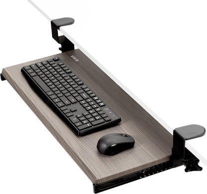 VIVO Large Keyboard Tray Under Desk Pull Out with Extra Sturdy C Clamp Mount System, 27 (33 Including Clamps) x 11 Inch Slide-Out Platform Computer Drawer for Typing, Black, MOUNT-KB05E