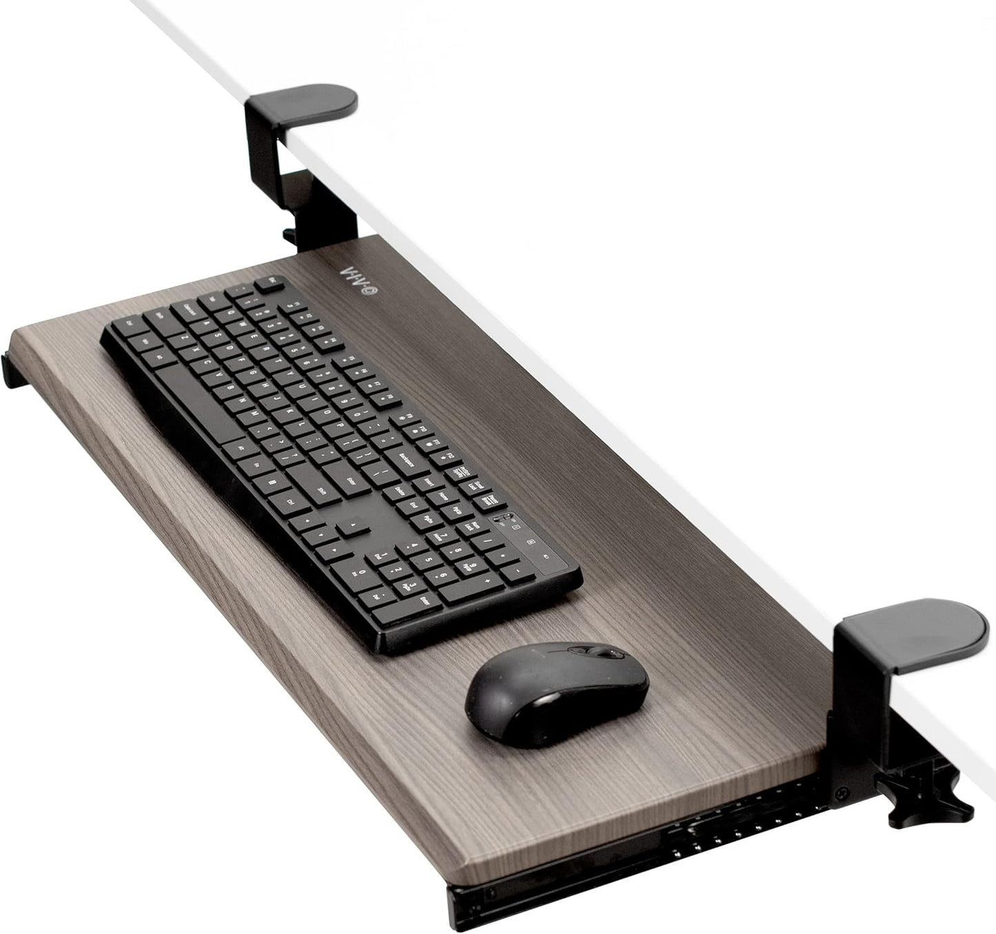 VIVO Large Keyboard Tray Under Desk Pull Out with Extra Sturdy C Clamp Mount System, 27 (33 Including Clamps) x 11 Inch Slide-Out Platform Computer Drawer for Typing, Black, MOUNT-KB05E