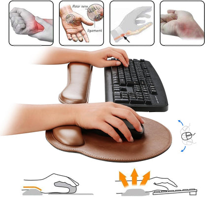 RICHEN Keyboard Wrist Rest and Mouse Pad with Wrist Support, Memory Foam Set for Gaming and Office, Comfortable & Lightweight for Easy Typing & Pain Relief (White Butterflies)