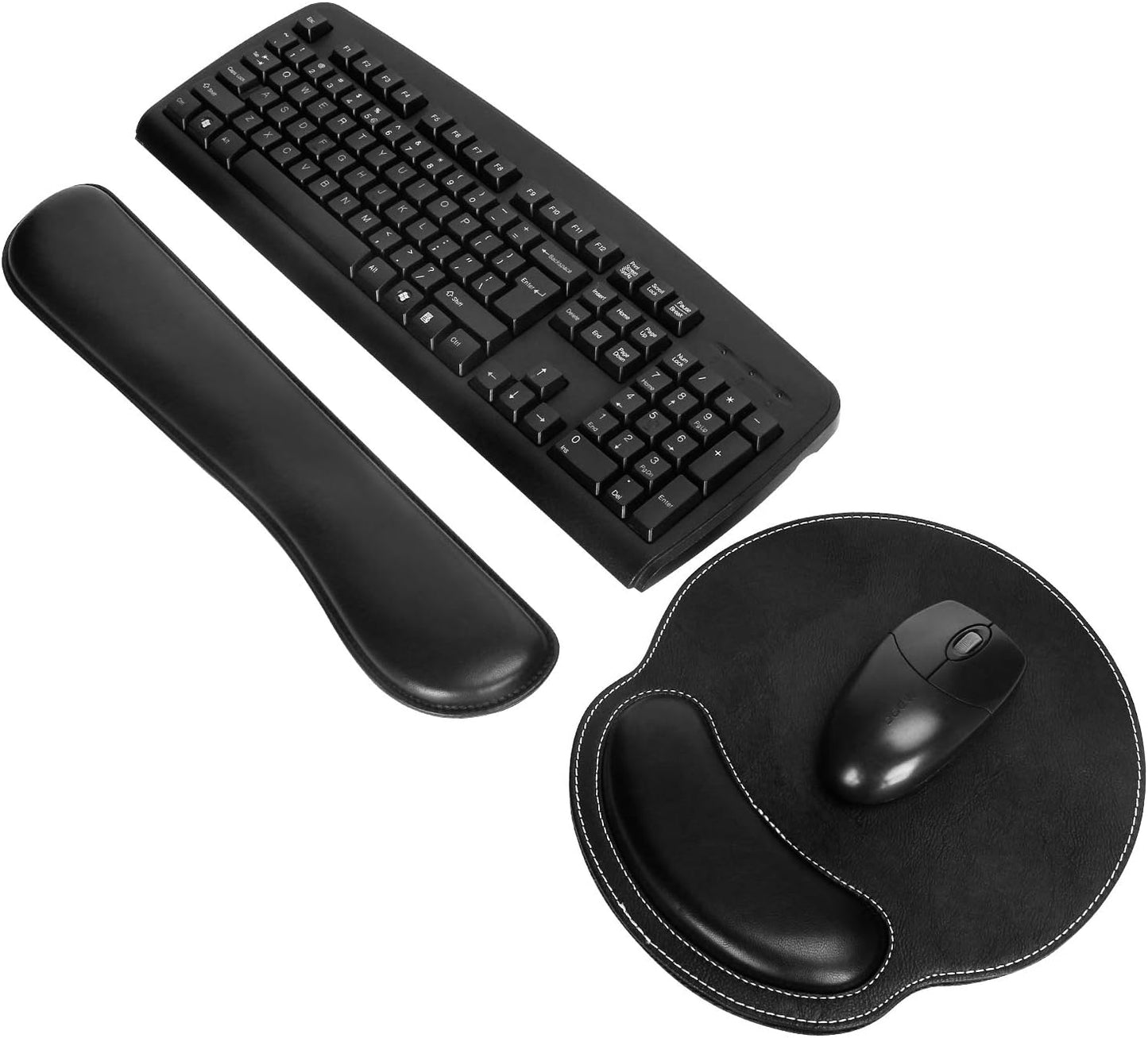 RICHEN Keyboard Wrist Rest and Mouse Pad with Wrist Support, Memory Foam Set for Gaming and Office, Comfortable & Lightweight for Easy Typing & Pain Relief (White Butterflies)