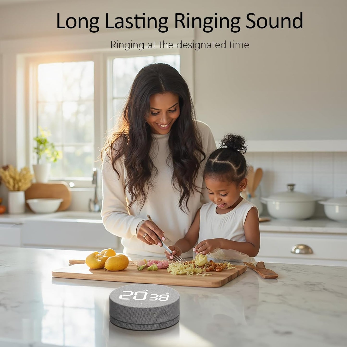 AVINIA Digital Kitchen Timers, Visual timers Large LED Display Magnetic Countdown Countup Timer for Classroom Cooking Fitness Baking Studying Teaching, Easy for Kids and Seniors White