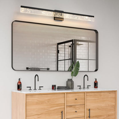 AIJIASI 39-Inch Brushed Gold Vanity Light Fixture, 28W Dimmable LED Modern Light Bar for Bathroom Mirror, Restroom, Bedroom (3000K)