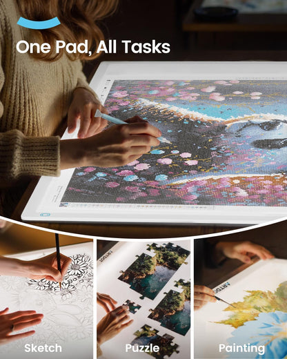 ARTDOT A3 LED Light Pad for Diamond Art Kits for Adults, USB Powered Light Board Kit, Adjustable Brightness with Diamond Painting Tools Detachable Stand and Clips