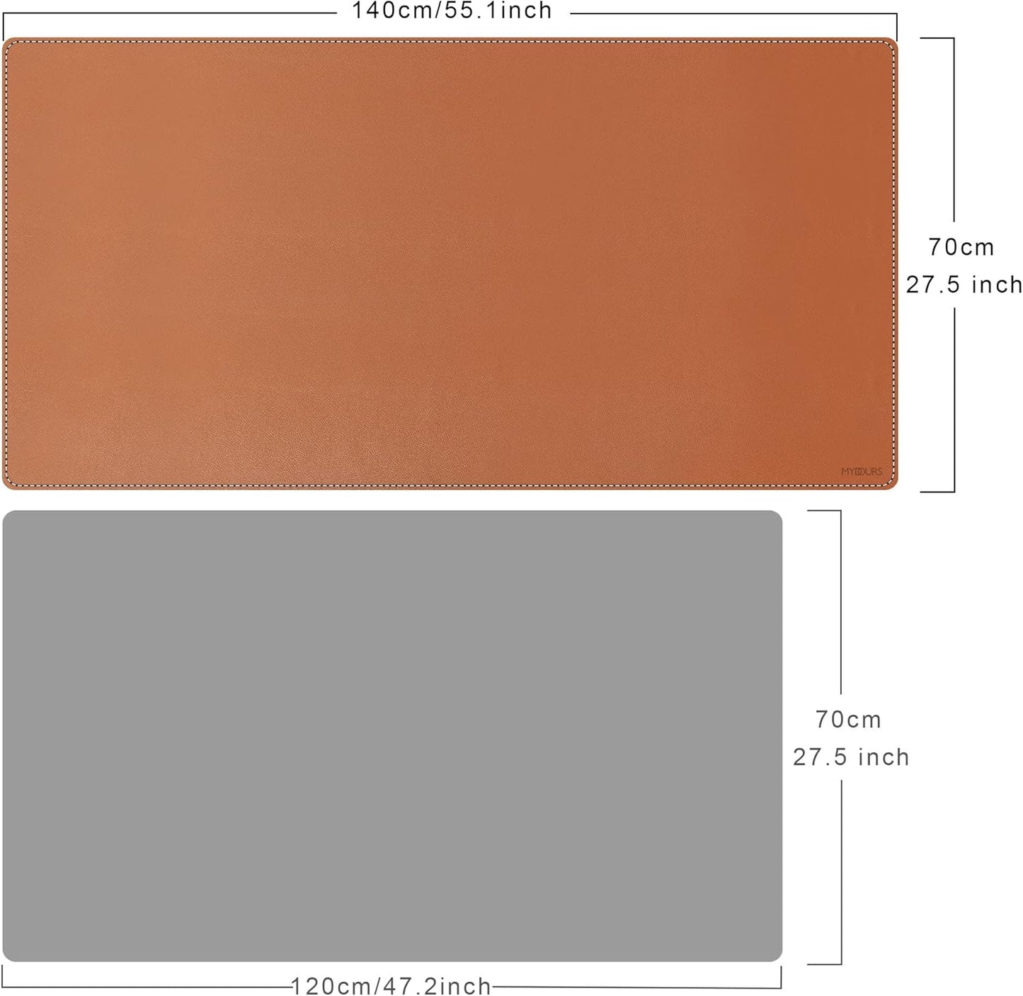 Mydours 40" x 20" Extra Large Desk Mat, PU Leather & Cork Desk Pad, Large XXL Desk Mouse Pad for Workstation, Office, Home, Computer Desk Mat with Keyboard & Mouse (Black)