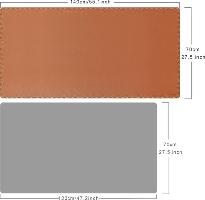 Mydours 40" x 20" Extra Large Desk Mat, PU Leather & Cork Desk Pad, Large XXL Desk Mouse Pad for Workstation, Office, Home, Computer Desk Mat with Keyboard & Mouse (Black)