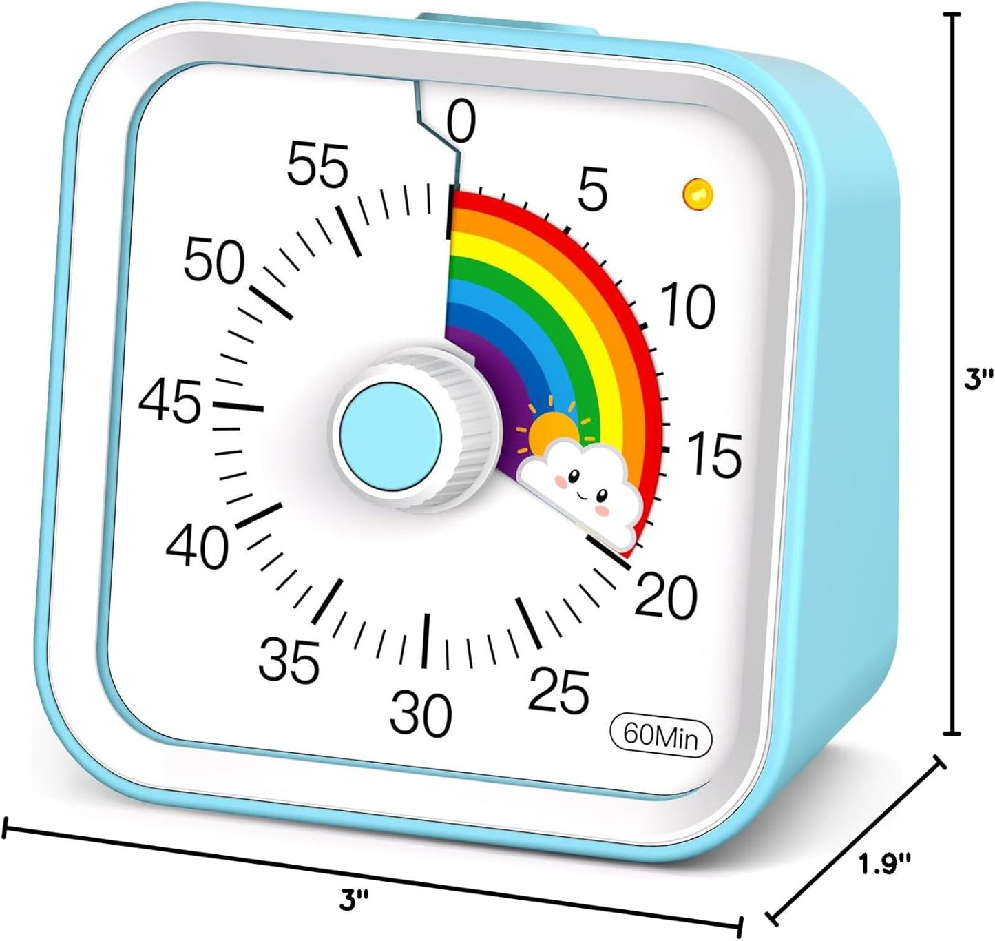 Visual Timer for Kids with Pause Function, 60 Minute Countdown Timer for Kids Desk Study, Teaching, Kitchen Cooking, Office Meetings, Time Management for ADHD (White)