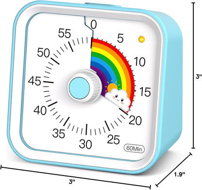 Visual Timer for Kids with Pause Function, 60 Minute Countdown Timer for Kids Desk Study, Teaching, Kitchen Cooking, Office Meetings, Time Management for ADHD (White)