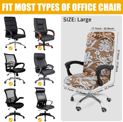 Smiry Stretch Printed Office Chair Armrest Covers, 2 Pcs Soft Fit Removable Washable Computer Desk Chair Arm Covers Protector, Black