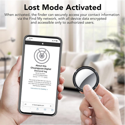 New Tracker Tag-1 Pack (Black), QCOQ Bluetooth 5.3 Tracker Tag Work with Apple Find My (iOS Only), Smart Tag with Protective Case/Keychain/Lanyard, Item Finder for Key/Wallet/Bag, Replaceable Battery