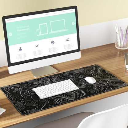 KTRIO Large Gaming Mouse Pad Desk Mat, Superior Micro-Weave Cloth for Precise Mouse Control, Non-Slip Rubber Base, Stitched Edges, Water-Resistant, for Gamer, Office & Home, 31.5" x 11.8" inches