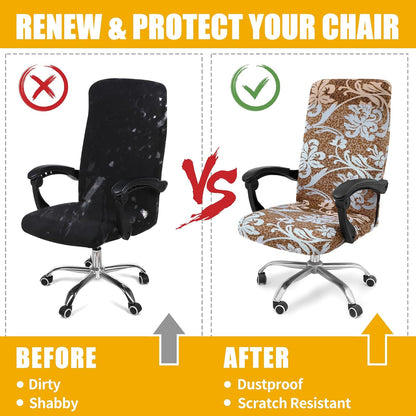 Smiry Stretch Printed Office Chair Armrest Covers, 2 Pcs Soft Fit Removable Washable Computer Desk Chair Arm Covers Protector, Black