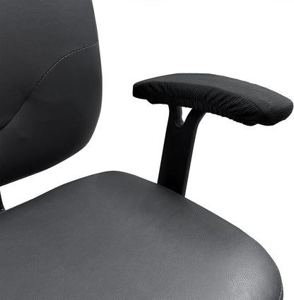 Melaluxe Stretch Office Chair Armrest Covers, Arm Rest Slipcovers (Black)