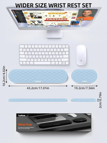 TopMade Keyboard Wrist Rest, Cooling Gel & Upgrade Soft Memory Foam Design Wrist Support for Keyboard, Full-Size Keyboard Hand Rest Pad, Ergonomic Palm Rest for for Long Hours of Work, Gaming, Black
